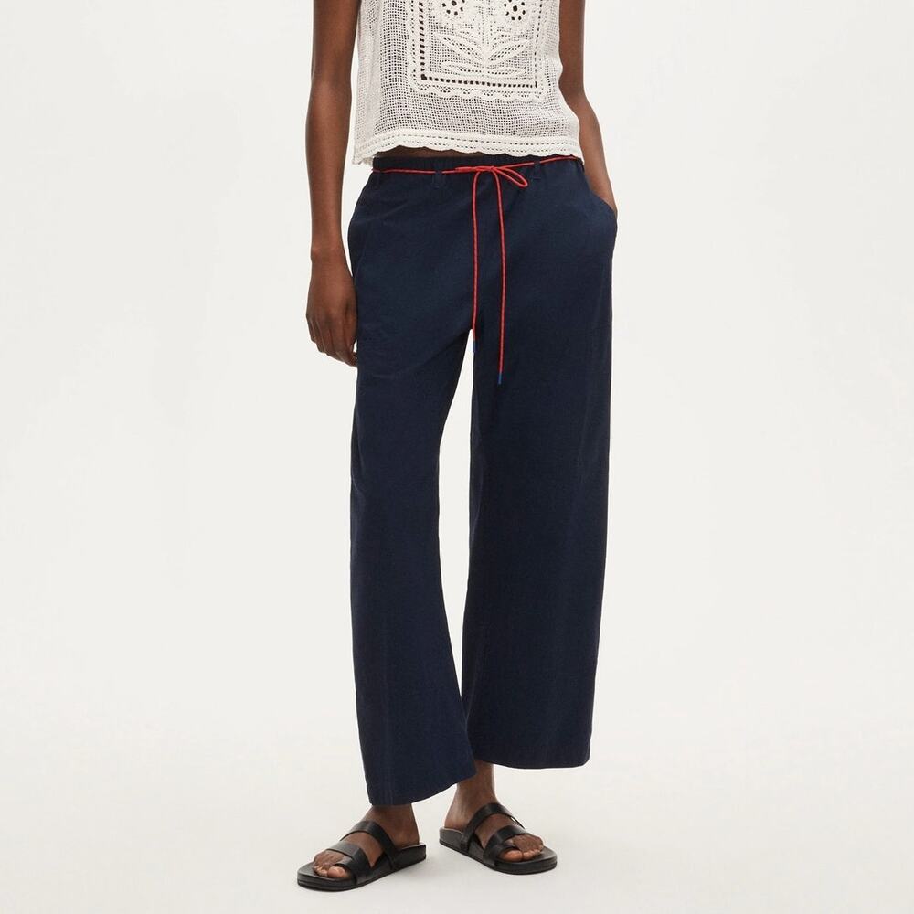 J.Crew Luna Utility Pant Navy Blue Removable Paracord Belt Size Large NWT - Picture 1 of 8